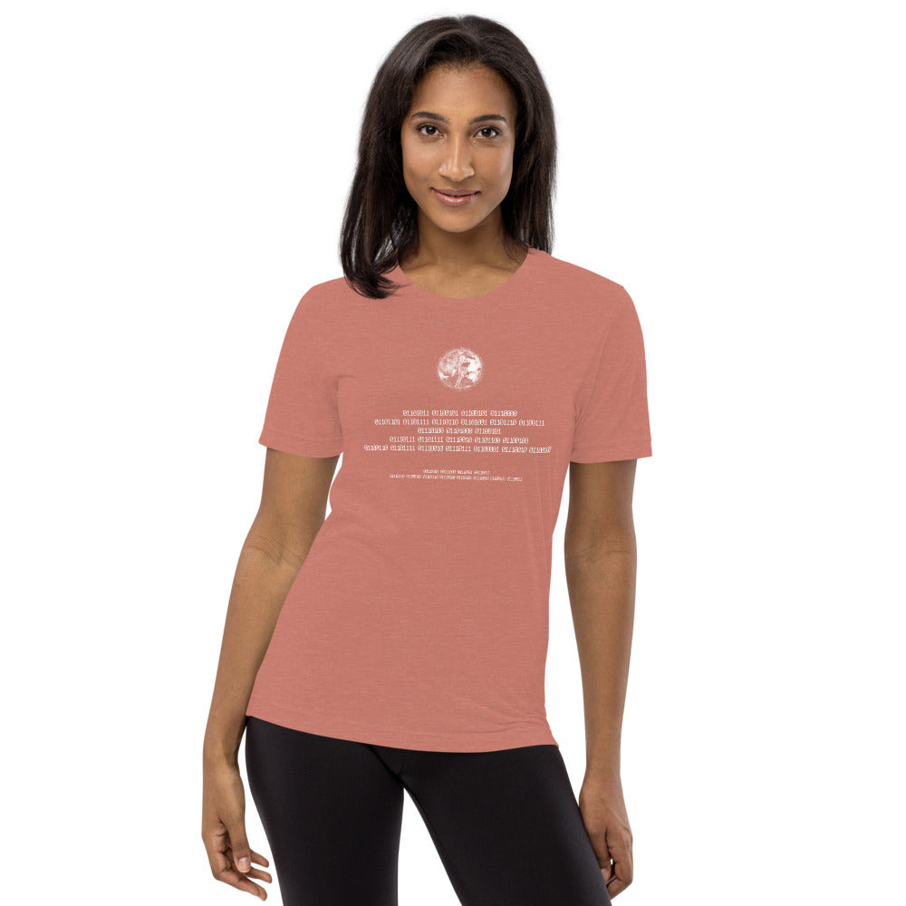 Binary Instructions To Keep Moving The World Forward With Venusian Earth In White on Unisex Tri-Blend Tee Shirt - 2XL-4XL