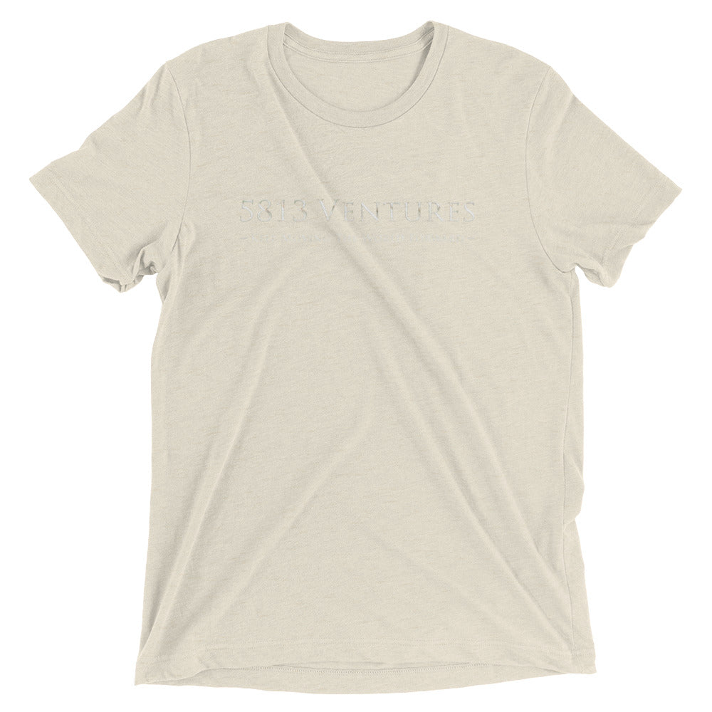 5813 Ventures Logo In Pearl on Unisex Tri-Blend Tee Shirt - XS-XL