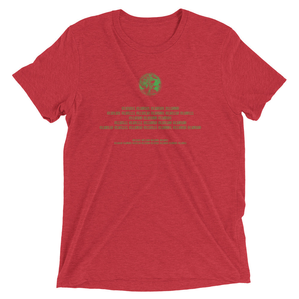 Binary Instructions To Keep Moving The World Forward With Venusian Earth In Green on Unisex Tri-Blend Tee Shirt