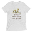 Sage Wisdom Haiku With Sparrow on Unisex Tri-Blend Tee Shirt