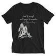 Lead By Example Haiku With Mountain Shrines on Unisex Short Sleeve V-Neck T-Shirt