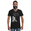 Lead By Example Haiku With Mountain Shrines on Unisex Short Sleeve V-Neck T-Shirt