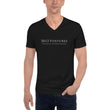 5813 Ventures Logo In Pearl on Unisex Short Sleeve V-Neck T-Shirt