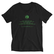 Binary Instructions To Keep Moving The World Forward With Venusian Earth In Green on Unisex Short Sleeve V-Neck T-Shirt