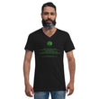 Binary Instructions To Keep Moving The World Forward With Venusian Earth In Green on Unisex Short Sleeve V-Neck T-Shirt