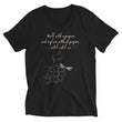 Walk With A Purpose Haiku With Dragonfly on Unisex Short Sleeve V-Neck T-Shirt