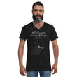 Walk With A Purpose Haiku With Dragonfly on Unisex Short Sleeve V-Neck T-Shirt