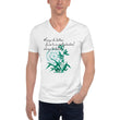 Always Better Haiku With Lilies on Unisex Short Sleeve V-Neck T-Shirt