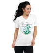 Always Better Haiku With Lilies on Unisex Short Sleeve V-Neck T-Shirt