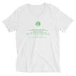 Binary Instructions To Keep Moving The World Forward With Venusian Earth In Green on Unisex Short Sleeve V-Neck T-Shirt