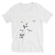 Walk With A Purpose Haiku With Dragonfly on Unisex Short Sleeve V-Neck T-Shirt