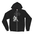 Lead By Example Haiku With Mountain Shrines on Unisex Zip Hoodie