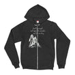 Lead By Example Haiku With Mountain Shrines on Unisex Zip Hoodie