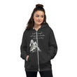 Lead By Example Haiku With Mountain Shrines on Unisex Zip Hoodie