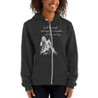 Lead By Example Haiku With Mountain Shrines on Unisex Zip Hoodie