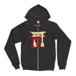 Descendants Need Ancestors Haiku With Pagoda on Unisex Zip Hoodie