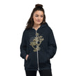 Matsuo Basho Haiku With Bonsai on Unisex Zip Hoodie