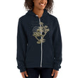 Matsuo Basho Haiku With Bonsai on Unisex Zip Hoodie