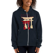 Descendants Need Ancestors Haiku With Pagoda on Unisex Zip Hoodie