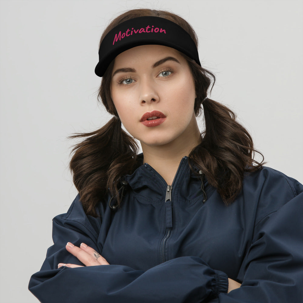 Motivation In Star Rose Quartz Embroidery on Visor