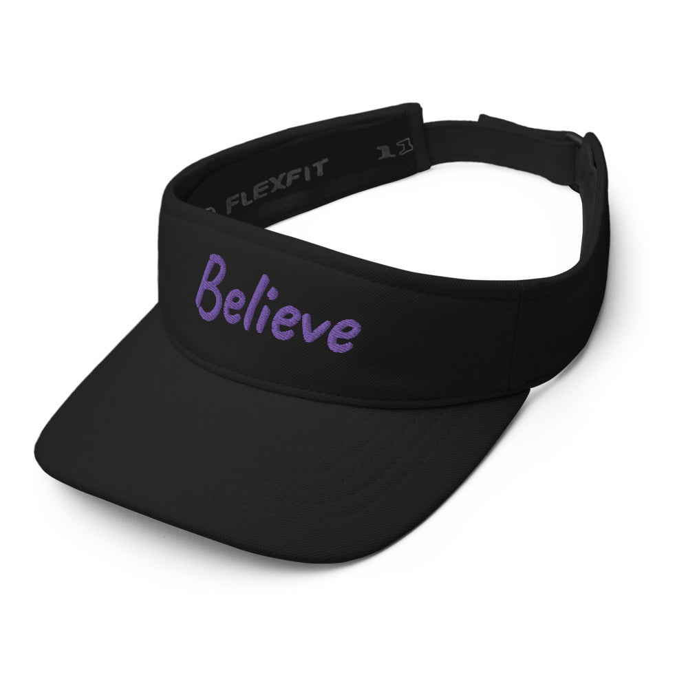 Believe In Amethyst Embroidery on Visor