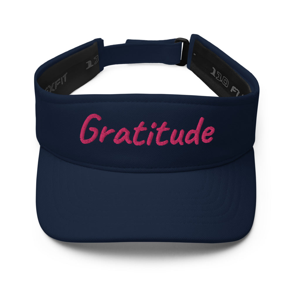 Gratitude In Star Rose Quartz Embroidery on Visor