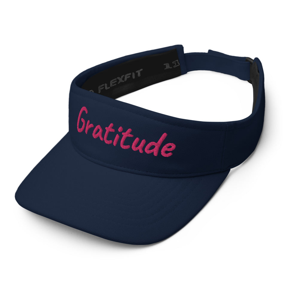 Gratitude In Star Rose Quartz Embroidery on Visor