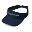 Money & Wealth In Silver Embroidery on Visor