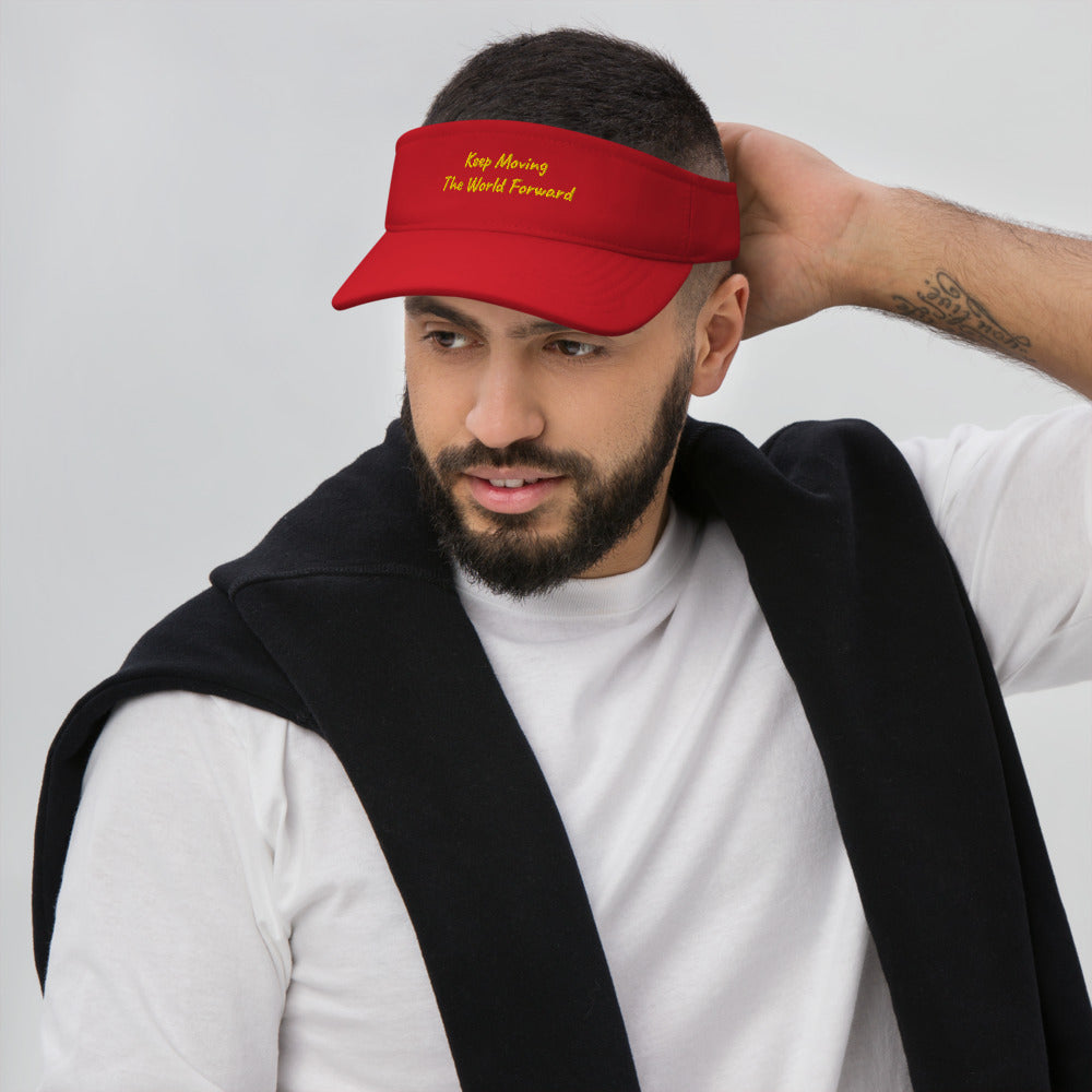 Keep Moving The World Forward In Gold Embroidery on Visor