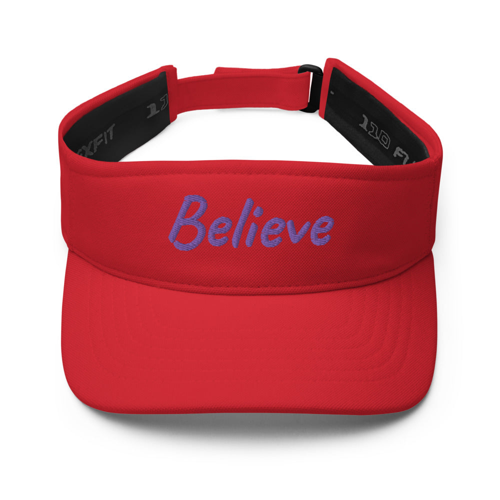 Believe In Amethyst Embroidery on Visor