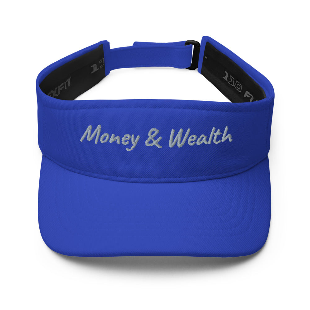 Money & Wealth In Silver Embroidery on Visor