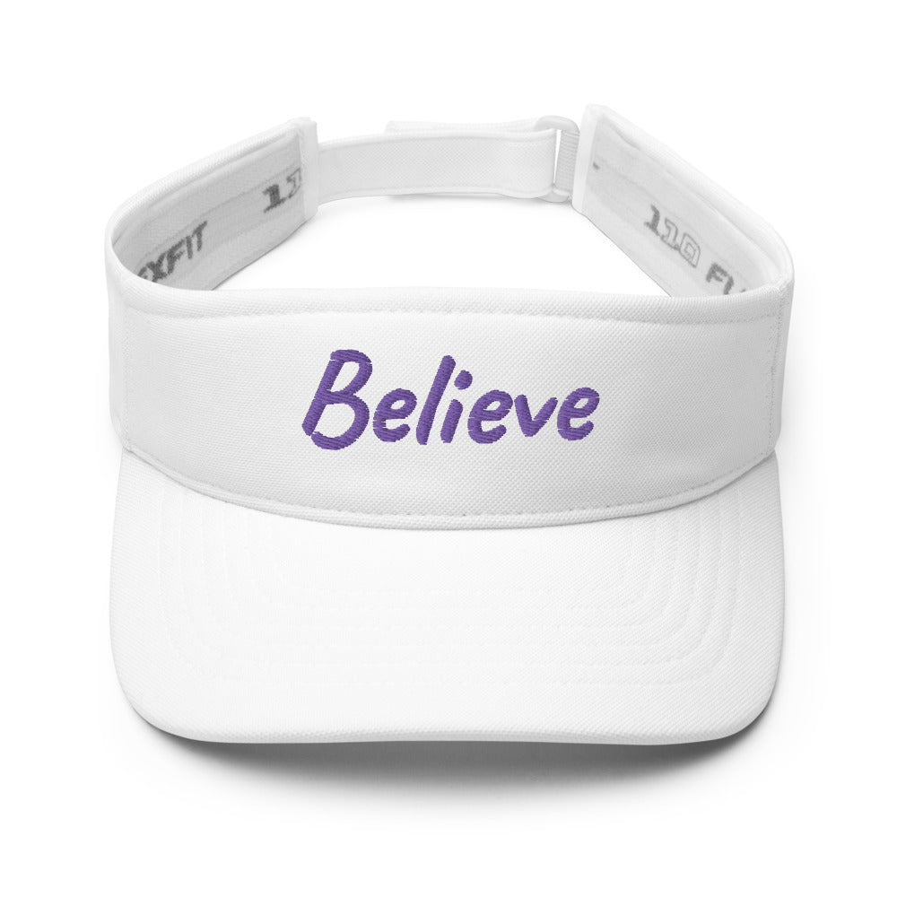 Believe In Amethyst Embroidery on Visor