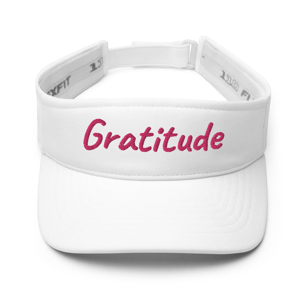 Gratitude In Star Rose Quartz Embroidery on Visor