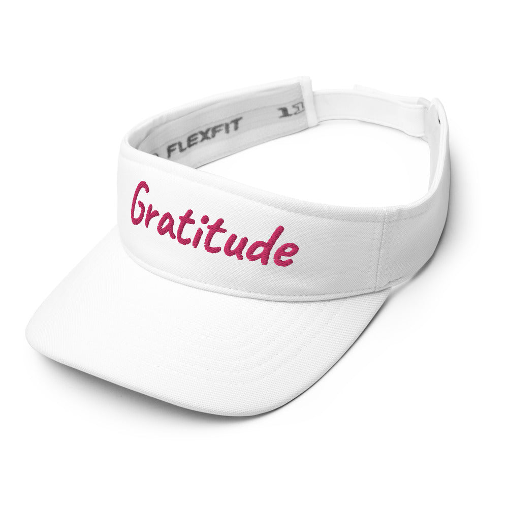 Gratitude In Star Rose Quartz Embroidery on Visor