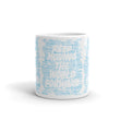 Word Clouds To Keep Moving The World Forward Through Blue Word Sky on Glossy Ceramic Mug