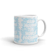 Word Clouds To Keep Moving The World Forward Through Blue Word Sky on Glossy Ceramic Mug