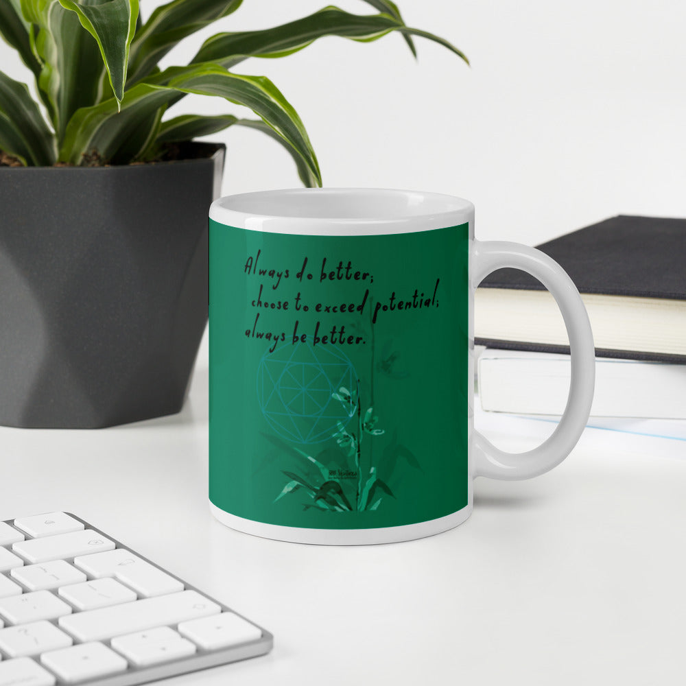 Always Better Haiku With Lilies on Glossy Ceramic Mug