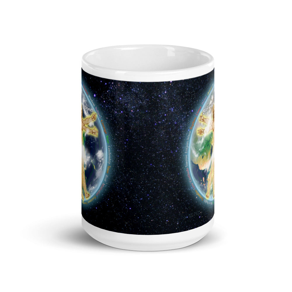 Vitruvian Earth on Glossy Ceramic Mug