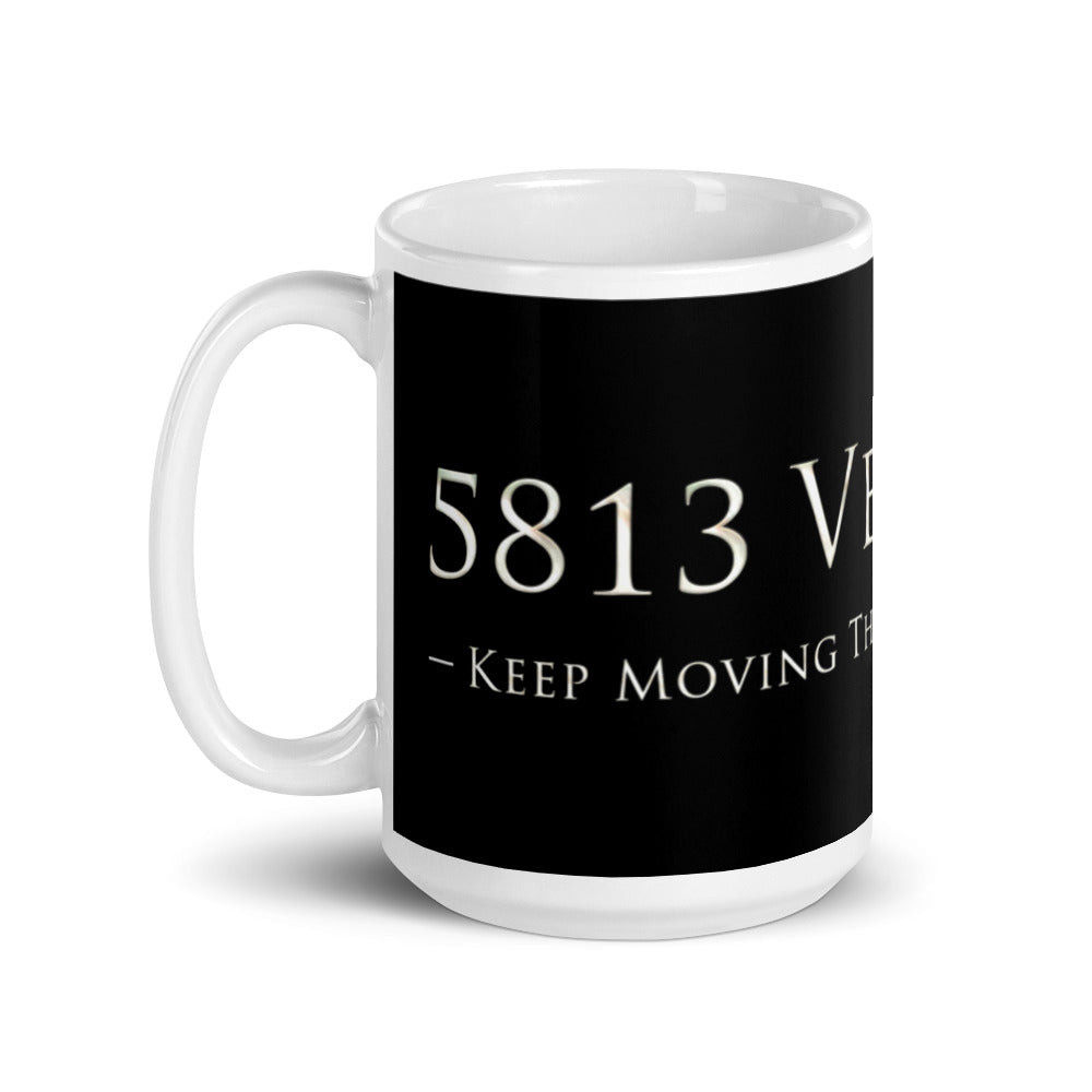 5813 Ventures Logo In Pearl on Glossy Ceramic Mug