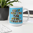 Baby Animals Keep Moving The World Forward In Blue on Glossy Ceramic Mug