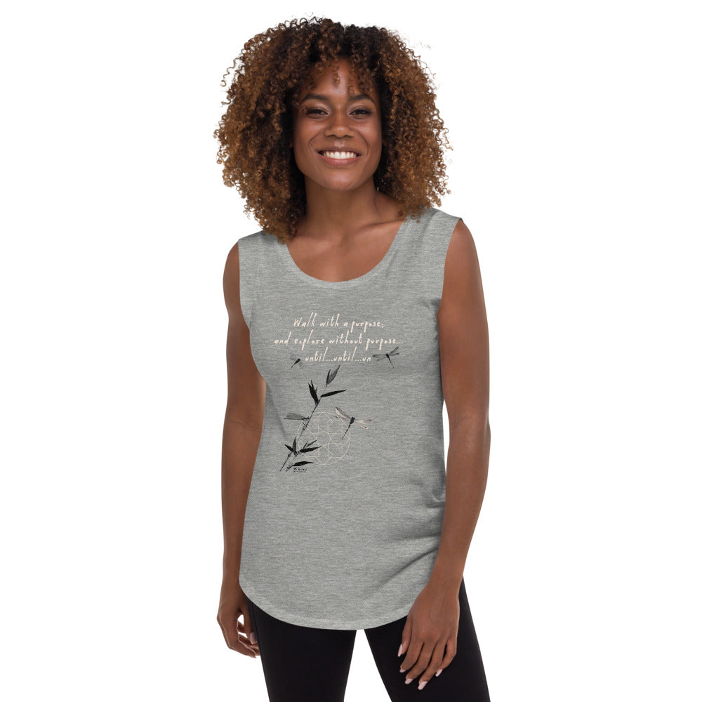 Walk With A Purpose Haiku With Dragonfly on Women's Cap Sleeve T-Shirt