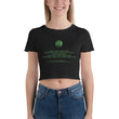 Binary Instructions To Keep Moving The World Forward With Venusian Earth In Green on Women's Crop Tee Shirt