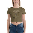 Walk With A Purpose Haiku With Dragonfly on Women's Crop Tee Shirt