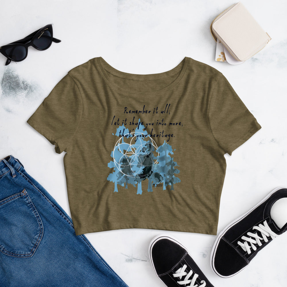 Remember Your Heritage Haiku With Trees on Women's Crop Tee Shirt