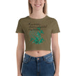 Always Better Haiku With Lilies on Women's Crop Tee Shirt