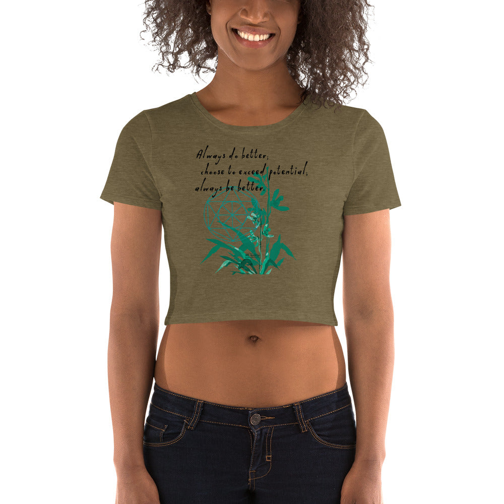 Always Better Haiku With Lilies on Women's Crop Tee Shirt