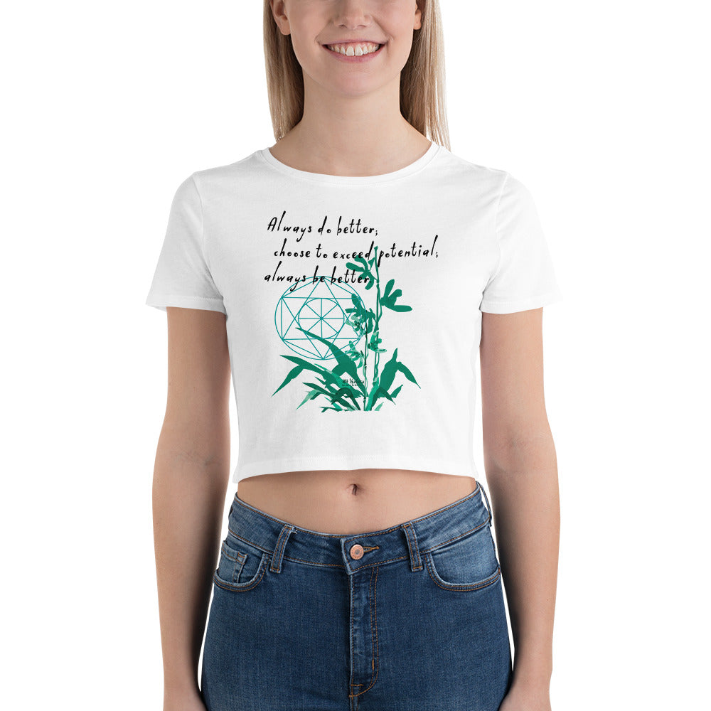 Always Better Haiku With Lilies on Women's Crop Tee Shirt