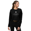 Binary Instructions To Keep Moving The World Forward With Venusian Earth In White on Women's Crop Sweatshirt