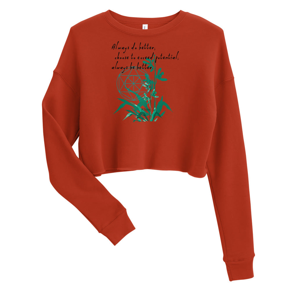 Always Better Haiku With Lilies on Women's Crop Sweatshirt