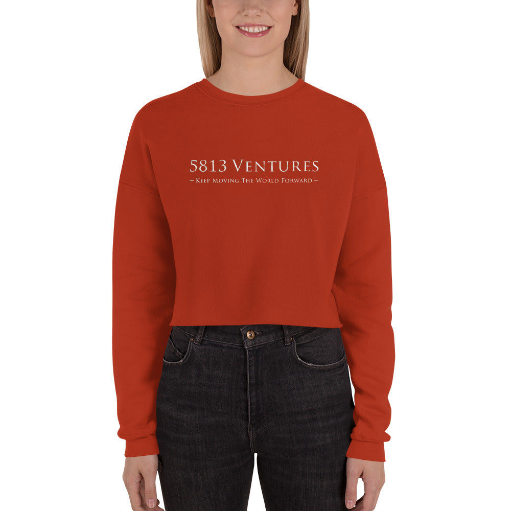 5813 Ventures Logo In Pearl on Women's Crop Sweatshirt